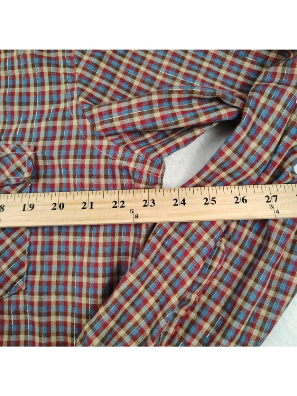 Vintage 70's Western Pearl Snap Wrangler Shirt Mens 16.5 33 - Picture 8 of 8